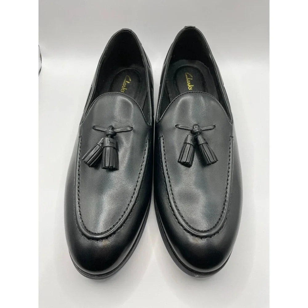 Clarks Citi Stride Slip On Loafer Men's Size US 9M Black Leather Shoes NWOB